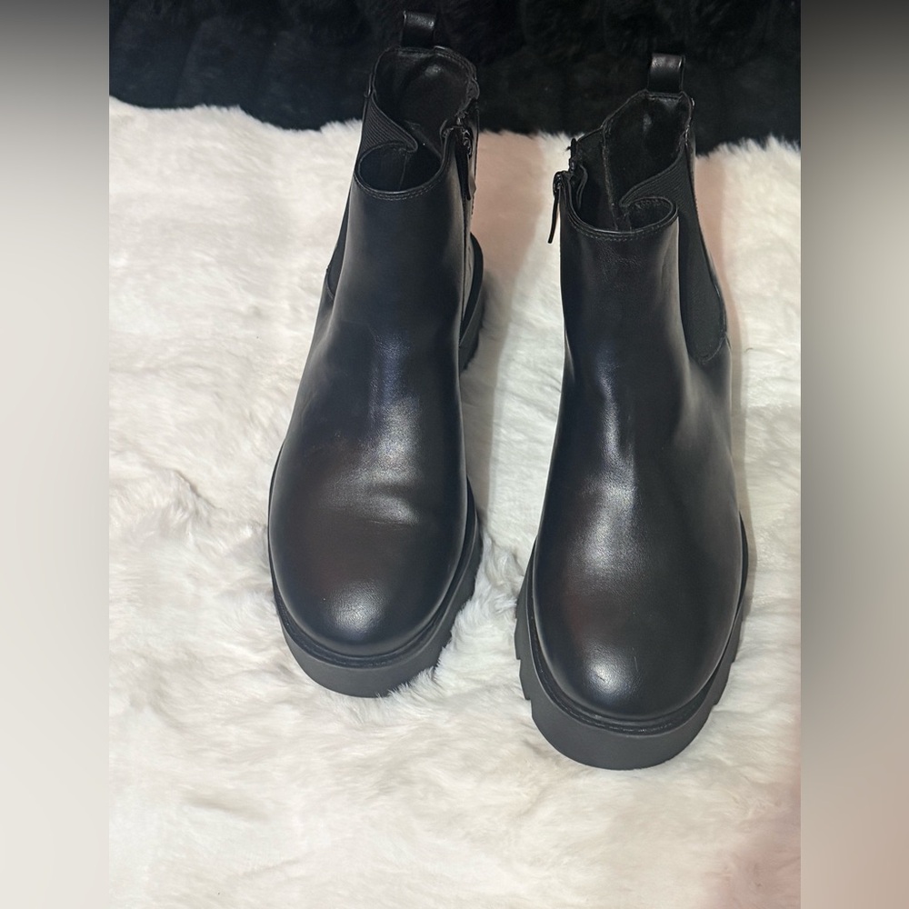 Torrid Black Leather Chelsea Ankle Boots